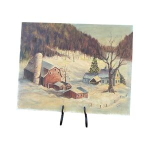 Original Artwork by Virginia Martin”Winter on the farm” unframed 16”X 20”